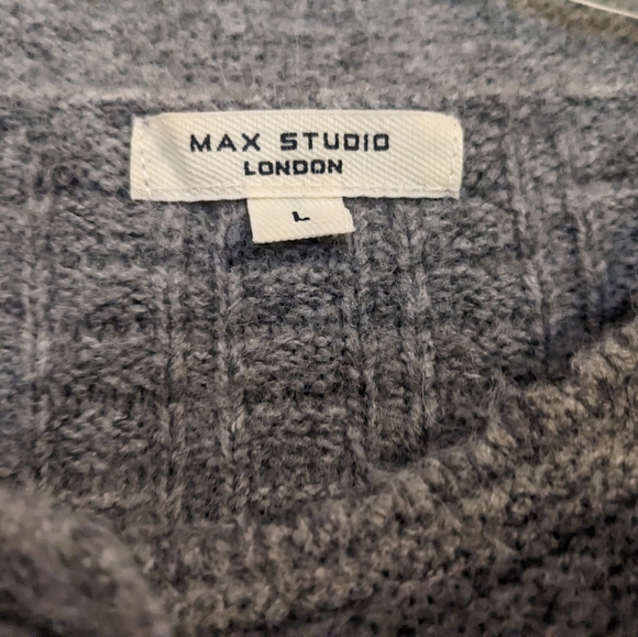 Max Studio Waterfall Heather Gray Women's Wool blend Cardigan - Picture 3 of 4